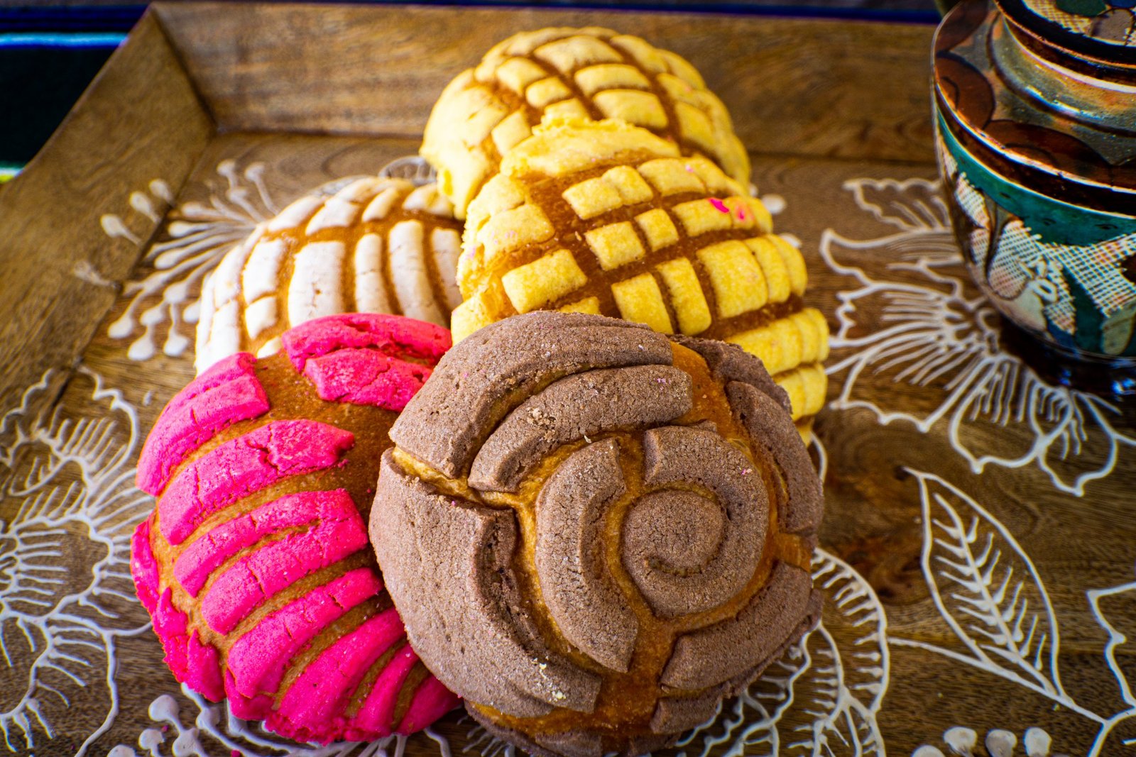 Pink, chocolate, and vanilla conchas from Bedoy’s